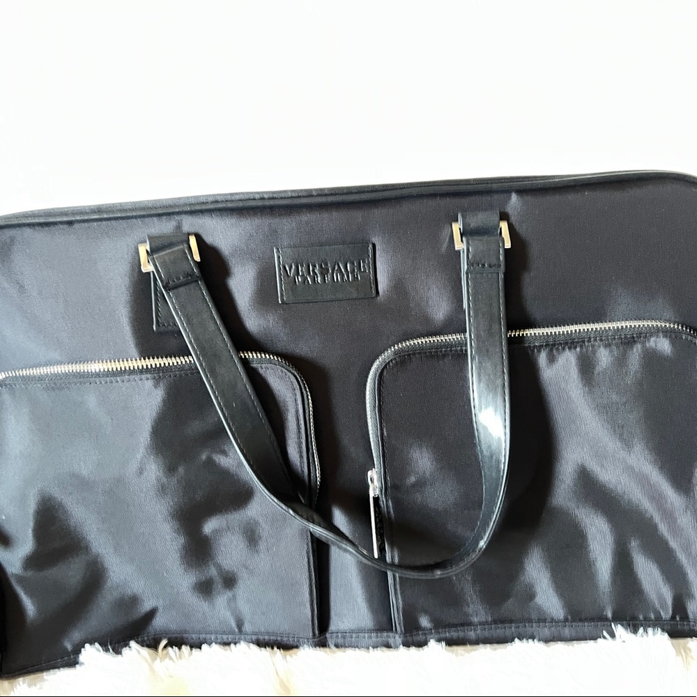 Versace Parfums black travel bag